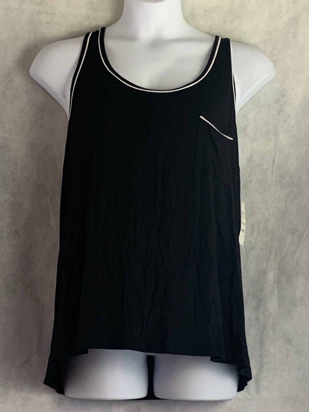 Alfani Women's Soft Rayon Blend Lounge Pajama Tank Top, Black, XXL